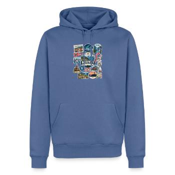 Norwegen Reisesticker - Männer Premium Bio Hoodie - Taubenblau - Vorne - Nico (187cm)