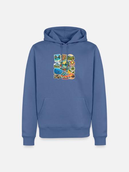 Philippinen Reisesticker - Männer Premium Bio Hoodie - Taubenblau