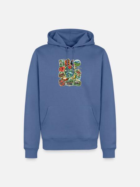 Malaysia Reisesticker - Männer Premium Bio Hoodie - Taubenblau