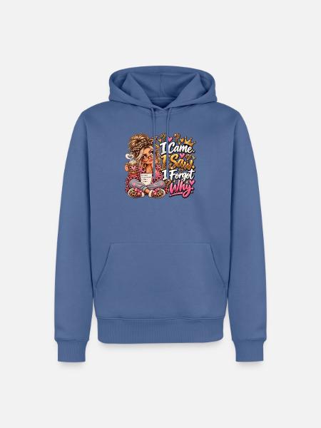 Leopardenkosmos Kaffeezauber - Männer Premium Bio Hoodie - Taubenblau