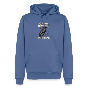 Quietly Observing Krähe Vögel - Männer Premium Bio Hoodie - Taubenblau - Vorne - Nico (187cm)