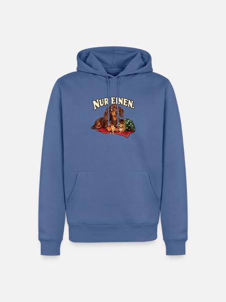 Dackel Plätzchenkontrolle – Nur einen - Männer Premium Bio Hoodie - Taubenblau