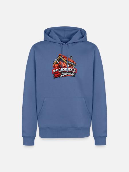 Dachdecker Leidenschaft Shirt - Männer Premium Bio Hoodie - Taubenblau