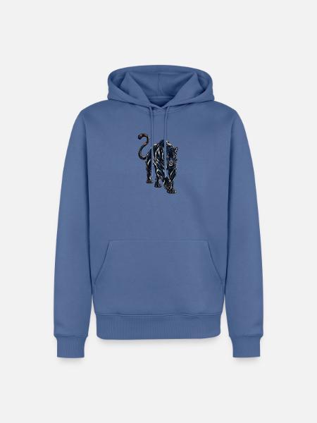 Schwarzer Panther - Männer Premium Bio Hoodie - Taubenblau