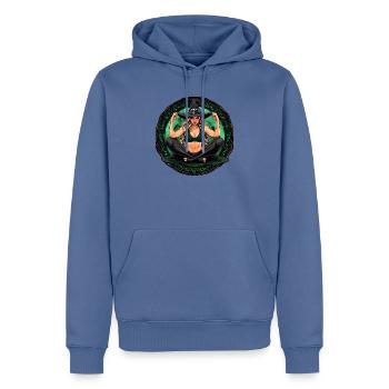 Yoga Hexe Halloween - Männer Premium Bio Hoodie - Taubenblau - Vorne - Nico (187cm)