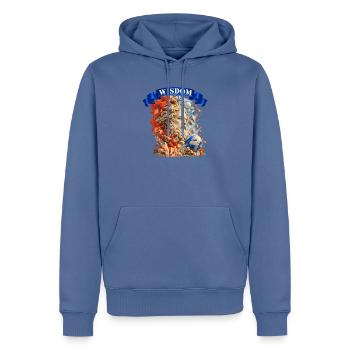 Ancient Wisdom – Greek Philosopher Art - Männer Premium Bio Hoodie - Taubenblau - Vorne - Nico (187cm)