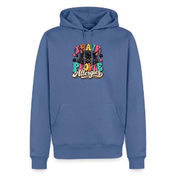 I Have People Allergies Katze Popart - Männer Premium Bio Hoodie - Taubenblau - Vorne - Nico (187cm)