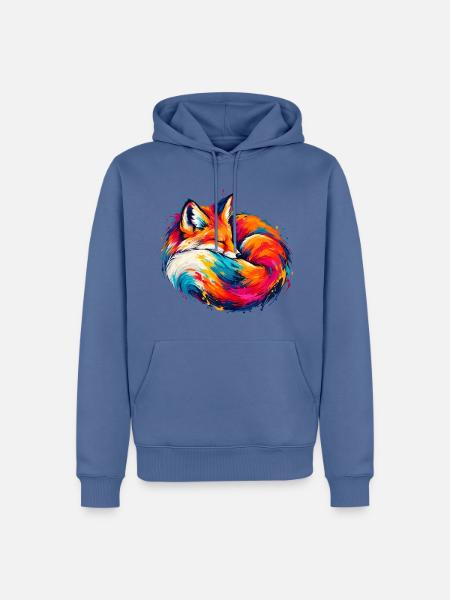 Chromatischer Schlaffuchs - Männer Premium Bio Hoodie - Taubenblau