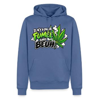 Ohne Gras gibt es keinen Rauch Cannabis Pop Art - Männer Premium Bio Hoodie - Taubenblau - Vorne - Nico (187cm)