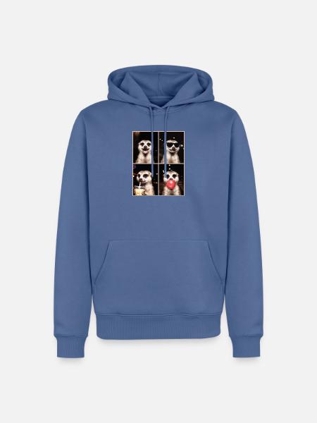 Meerkat Erdmännchen - Männer Premium Bio Hoodie - Taubenblau