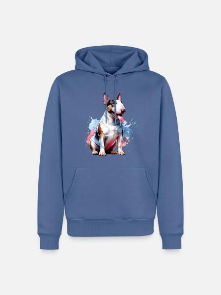 Bullterrier Geschenk - Männer Premium Bio Hoodie - Taubenblau
