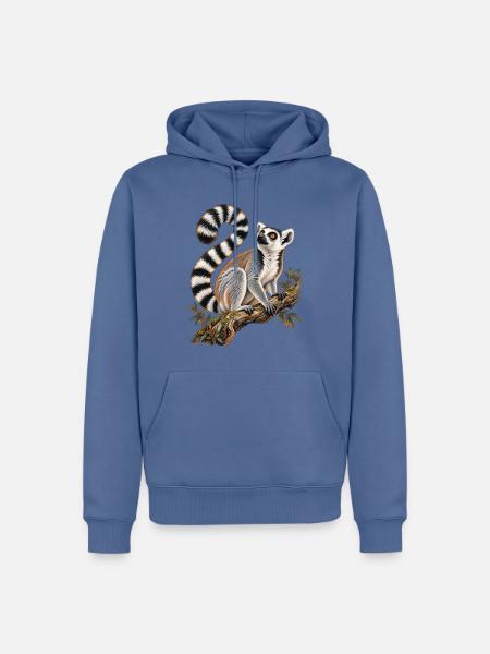 Katta im Geäst - Männer Premium Bio Hoodie - Taubenblau