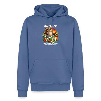 Gärtner Unkraut und Schnecken entfernt 70 - Männer Premium Bio Hoodie - Taubenblau - Vorne - Nico (187cm)