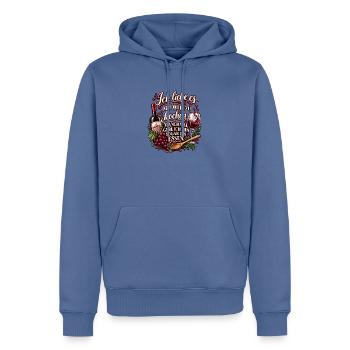 Ich liebe es, mit Wein zu kochen – Weinspruch - Männer Premium Bio Hoodie - Taubenblau - Vorne - Nico (187cm)