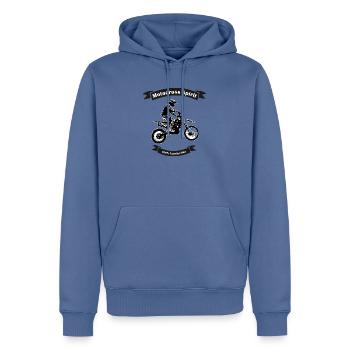 motocross spirit - Männer Premium Bio Hoodie - Taubenblau - Vorne - Nico (187cm)