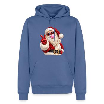 Weihnachtsmann-Sonnenbrille Kaugummi-Frieden - Männer Premium Bio Hoodie - Taubenblau - Vorne - Nico (187cm)