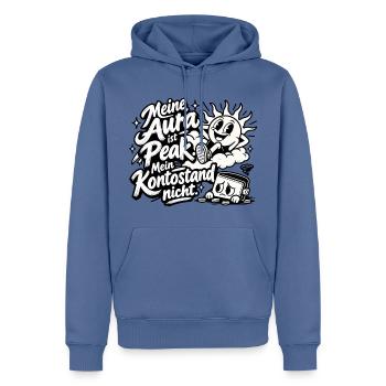 Meine Aura ist Peak - Männer Premium Bio Hoodie - Taubenblau - Vorne - Nico (187cm)