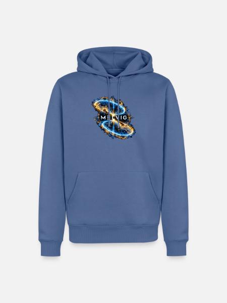 MELVIG – Blauer Ringnebel - Männer Premium Bio Hoodie - Taubenblau