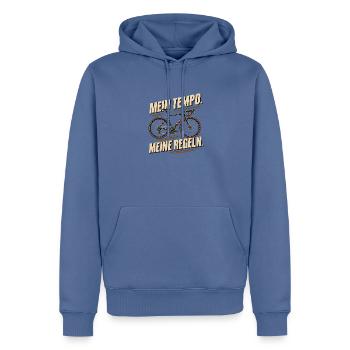 Mein Tempo, Meine Regeln Fahrrad - Männer Premium Bio Hoodie - Taubenblau - Vorne - Nico (187cm)