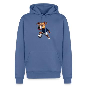 JRT Fussball - Männer Premium Bio Hoodie - Taubenblau - Vorne - Nico (187cm)