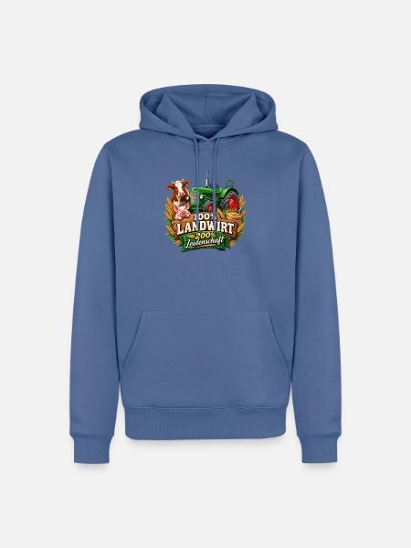Landwirt Leidenschaft Traktor Design - Männer Premium Bio Hoodie - Taubenblau