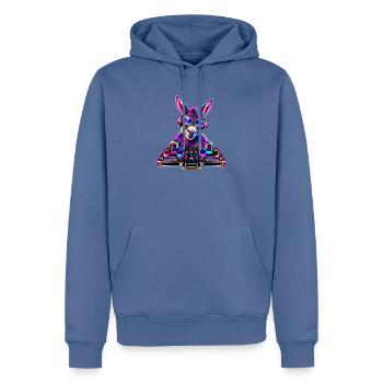 Neon DJ Donkey - Männer Premium Bio Hoodie - Taubenblau - Vorne - Nico (187cm)