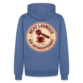 Nicht launisch nur unterkoffeiniert - Männer Premium Bio Hoodie - Taubenblau - Hinten - Nico (187cm)