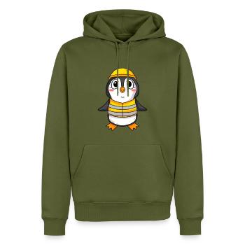 Topping out penguin house building house building gift - Men’s Premium Organic Hoodie - khaki - Front - Nico (187cm)
