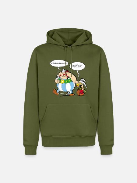 Asterix & Obelix Boudeur - Sweat à capuche Premium bio Homme - kaki