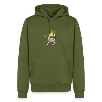 Pineapple - Männer Premium Bio Hoodie - Khaki - Vorne - Nico (187cm)