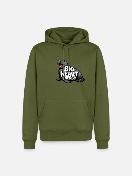 Südseeelefant - Männer Premium Bio Hoodie - Khaki