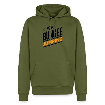  Bungee Jumper Geschenkidee, Bungy Jumps, Bungee - Männer Premium Bio Hoodie - Khaki - Vorne - Nico (187cm)