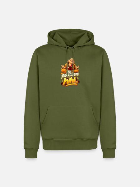 Gelassener Buddha mit Wortwitz - Männer Premium Bio Hoodie - Khaki