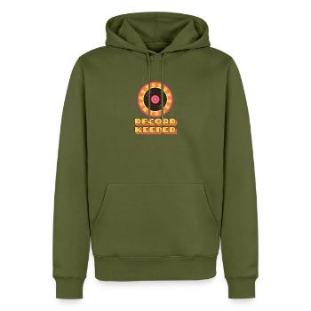 Archivführer - Männer Premium Bio Hoodie - Khaki - Vorne - Nico (187cm)