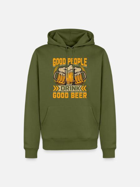 Gute Leute Trinken Gutes Bier - Männer Premium Bio Hoodie - Khaki