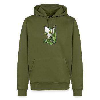 Aquarell-Orchideenblätter - Männer Premium Bio Hoodie - Khaki - Vorne - Nico (187cm)