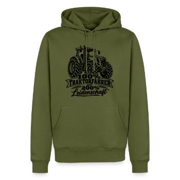 Traktor , Traktofahrer Leidenschaft - Männer Premium Bio Hoodie - Khaki - Vorne - Nico (187cm)