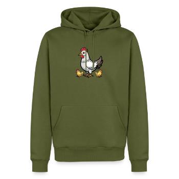 Huhn mit Küken - Männer Premium Bio Hoodie - Khaki - Vorne - Nico (187cm)