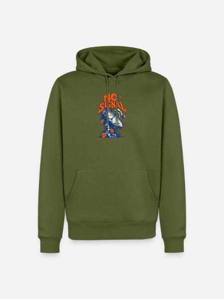 No Signal Retro Raumblumen - Männer Premium Bio Hoodie - Khaki