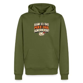 Kann ich das per E-Mail ignorieren? Bürohumor - Männer Premium Bio Hoodie - Khaki - Vorne - Nico (187cm)