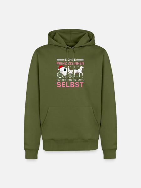 Echte Prinzessinnen Kutsche Weihnachten Pferd - Männer Premium Bio Hoodie - Khaki