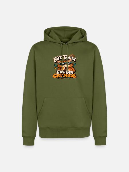 Lustige rote Katze mit Brille - Männer Premium Bio Hoodie - Khaki