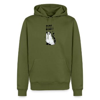 Miau äh ich meine Buuh! - Katze Gespenst Halloween - Männer Premium Bio Hoodie - Khaki - Vorne - Nico (187cm)
