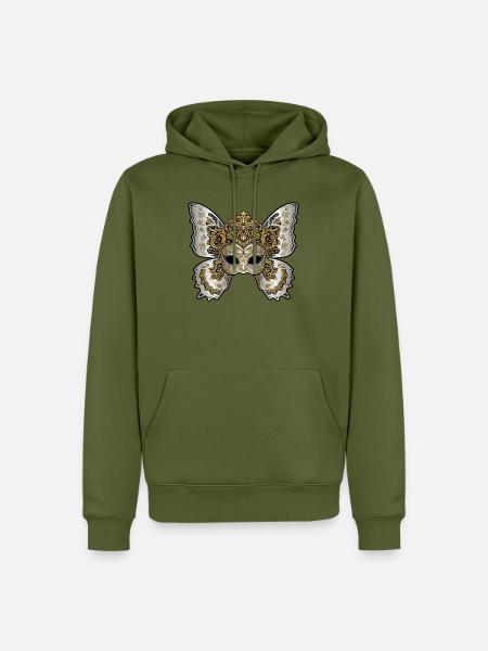 Goldene und silberne kaiserliche Maskerade - Männer Premium Bio Hoodie - Khaki