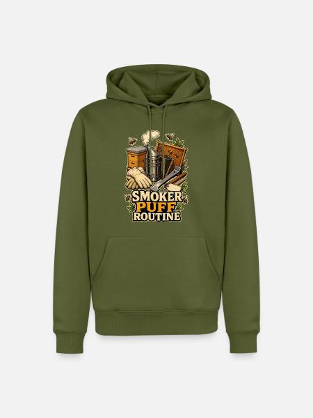 SMOKER PUFF ROUTINE - Männer Premium Bio Hoodie - Khaki