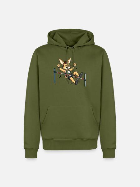 Bunny Punk Hochsprung-Athlet - Männer Premium Bio Hoodie - Khaki