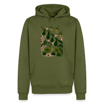 GRÜNES GEMÜSE - Männer Premium Bio Hoodie - Khaki - Vorne - Nico (187cm)