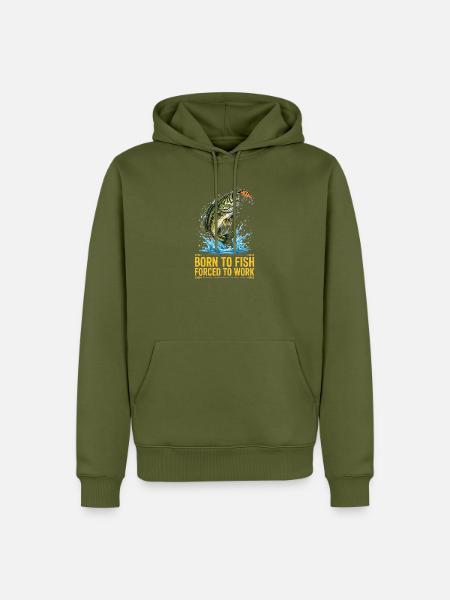 Pêcheur, Pêcheur, Fisch, Angeln - Männer Premium Bio Hoodie - Khaki