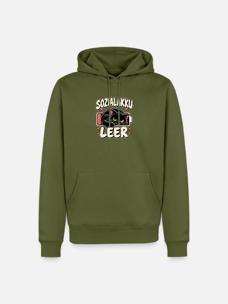 Sozialakku leer Katze - Männer Premium Bio Hoodie - Khaki