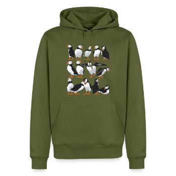 Mehr Puffin-Freunde - Männer Premium Bio Hoodie - Khaki - Vorne - Nico (187cm)